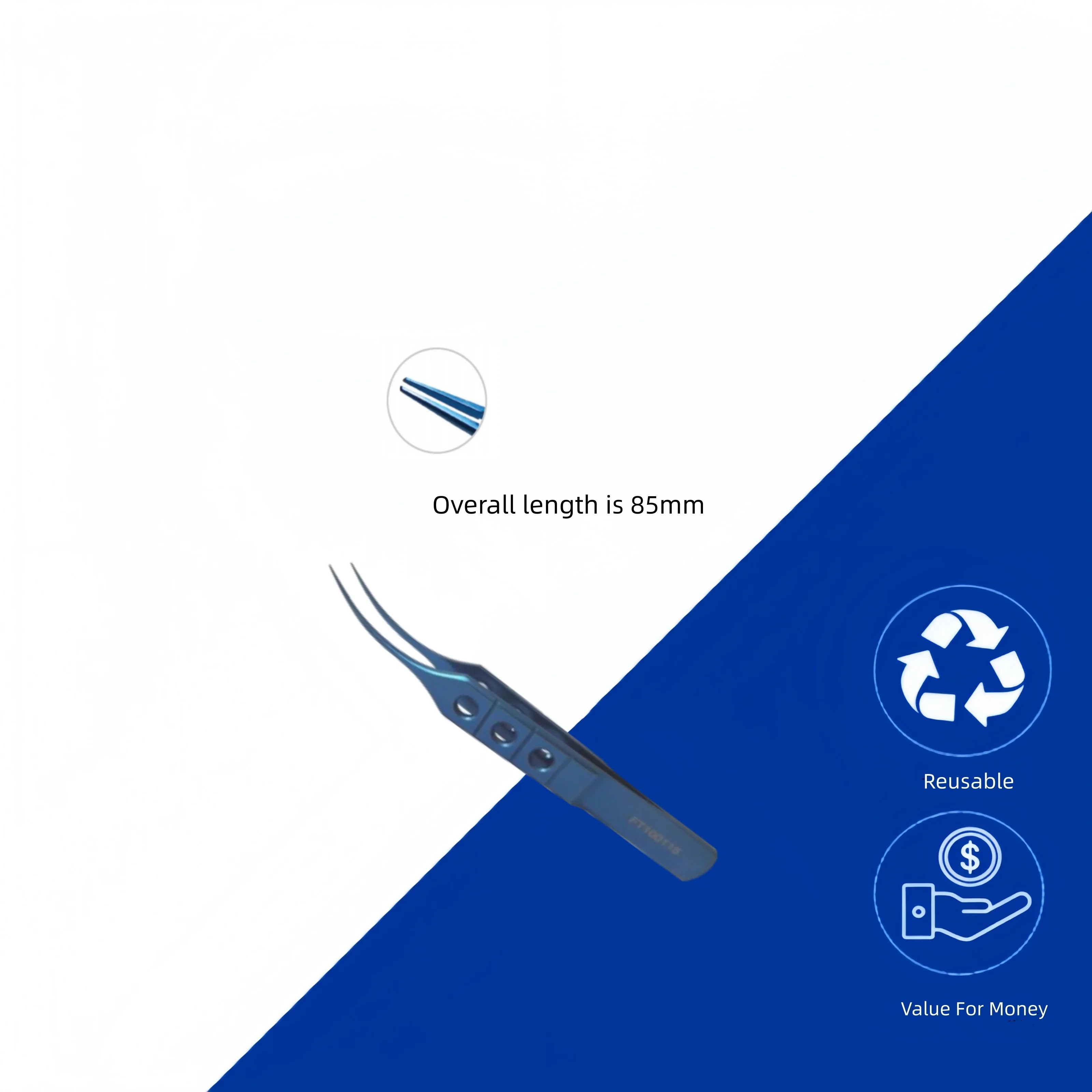 Pinzas de atado curvadas para instrumentos oftálmicos