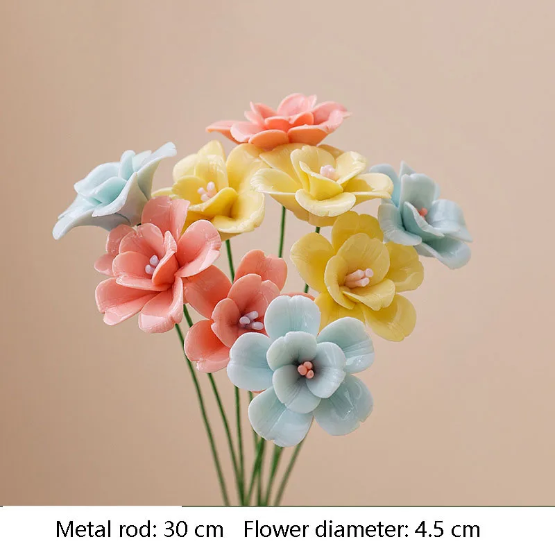 5 Stück Wildblumen Hochtemperaturbeständige Handgefertigte Keramik-Simulationsblumen Ewige Blumen für Geschenke und Heimdekoration – Detail 18