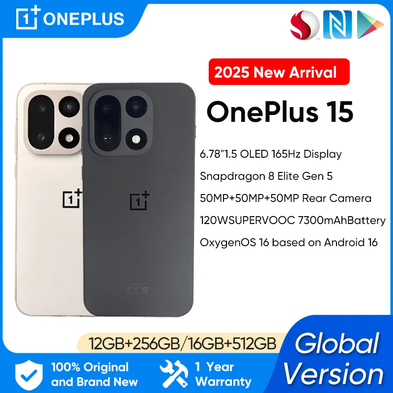 2025 New Global Version OnePlus 15 5G Smartphone Snapdragon 8 Elite Gen ...