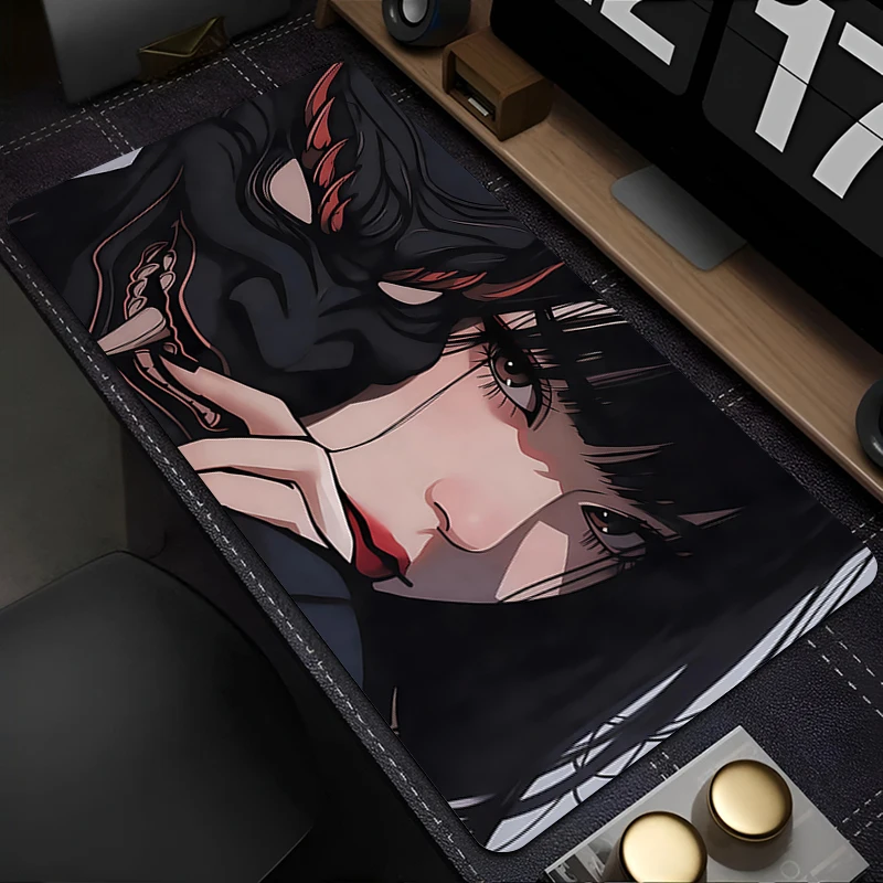 1PC Mouse Pad Office Laptop Gaming Desktop Mat Non-slip Rubber Base PC Devil Oni Mask Mousepad Anime Girl Keyboard Pad For Work