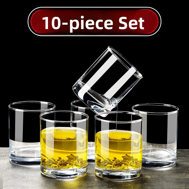 

Heat Resistant Glass Cup Set for Home Living Room Drinking Tea Cup with Cup Holder 10 Pieces Guest Water Cup Wine Cup