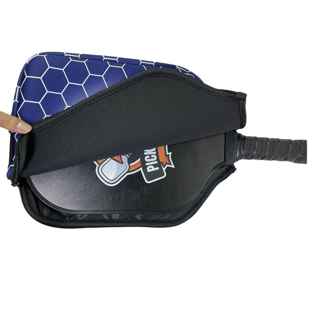 Neoprene Pickleball Racket Sleeve Single Shoulder Strap Zipper Design Pickleball Paddle Covers Dust Cover Zipper Holder