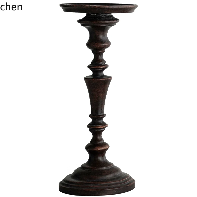YXY Vintage High Stand Ornament Retro Prop Resin Dining Table Candle Holder Base