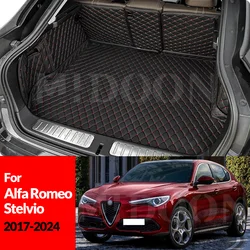 Car trunk mat for Alfa Romeo Stelvio 2017-2024 2023 2022 21 20 19 18 cargo liner carpet interior accessories cover