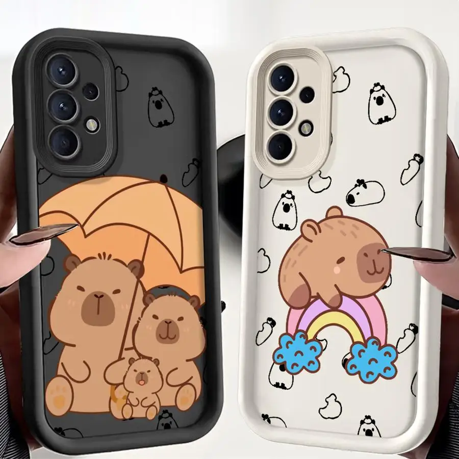Чехол для телефона Samsung Galaxy A35 A73 A53 A72 A71 A25 A52 A55 A51 A06 A54 A15 ТПУ Мягкий Caypabara Cute Happy