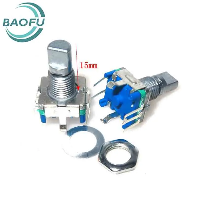 EC11 rotary encoder 15mm 20mm Meihuabing half axis audio digital potentiometer with switch 5pin