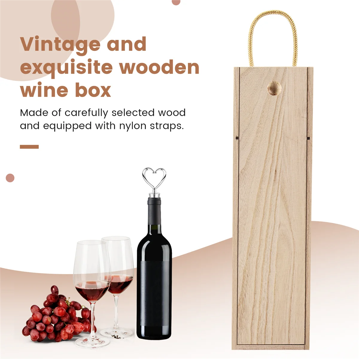 Botella de vino tinto, caja de embalaje de madera para flauta de Hampagne, envoltura de regalo de madera especial, almacenamiento para vino, puede hacer logotipo, caja de embalaje de regalo