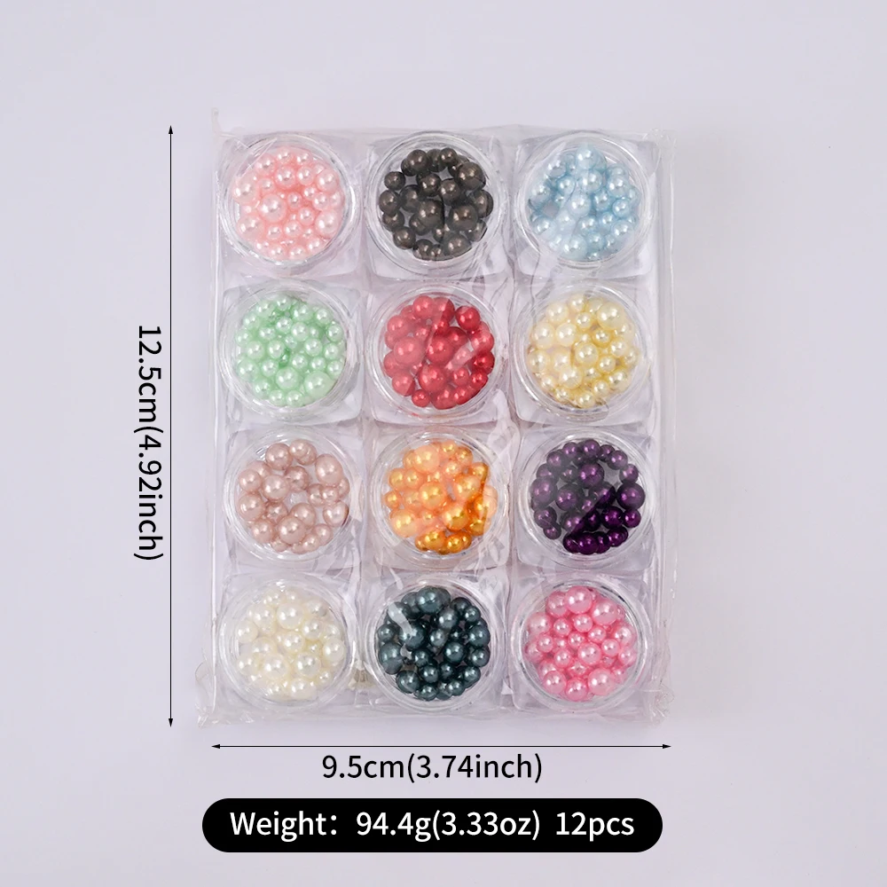12 قطعة/المجموعة مختلط الحجم جولة اللؤلؤ 3D مسمار الفن سحر تقليد حبات اللؤلؤ الأظافر الراين ل Kawaii DIY مانيكير اكسسوارات #6