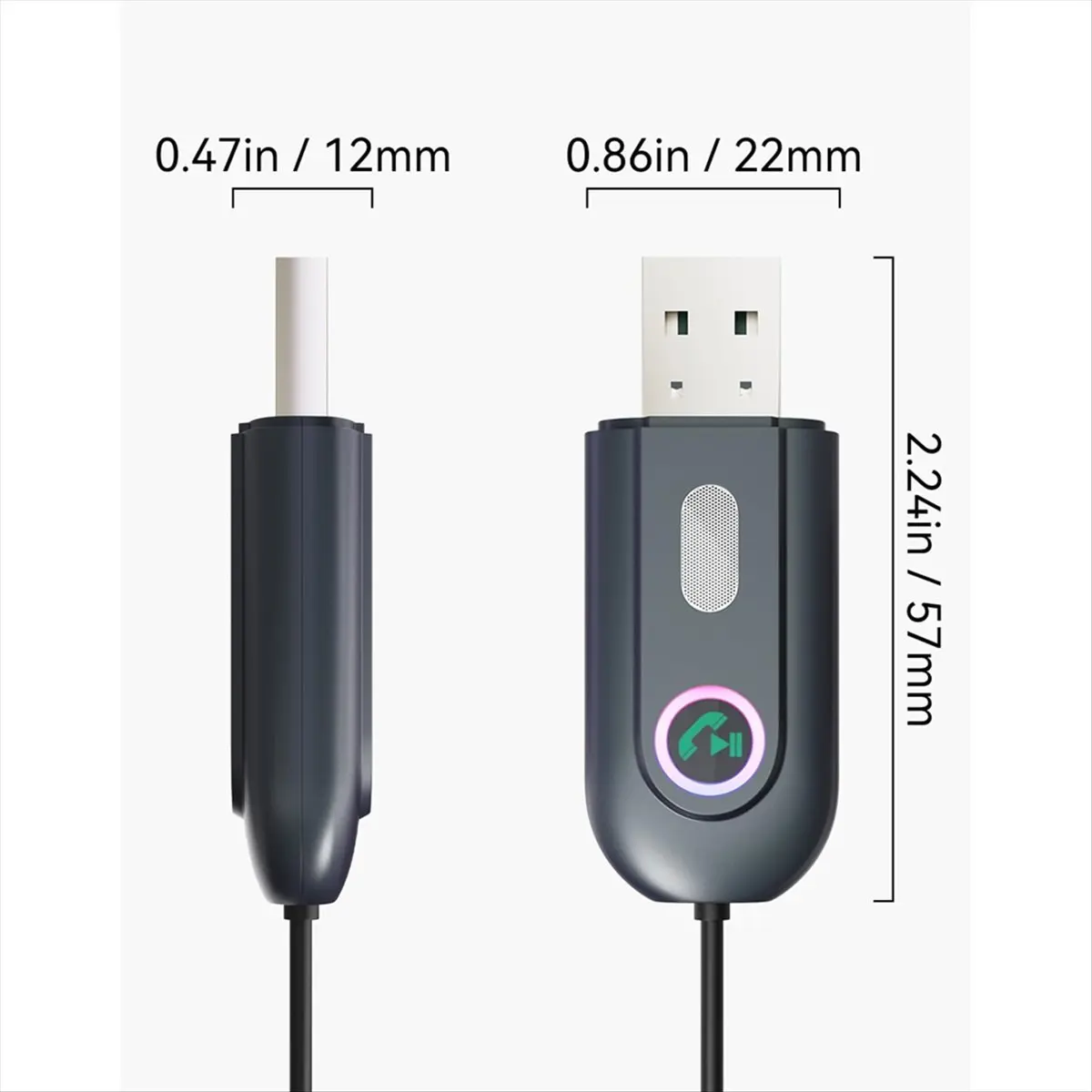 

Адаптер A23G AUX-Bluetooth 5.3 для автомобиля, Bluetooth-приемник USB 2.0 с разъемом 3,5 мм для автомобильной аудиосистемы/домашней стереосистемы/колонок