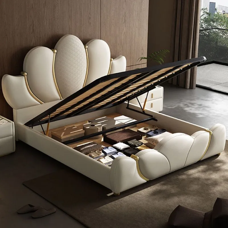 Bedsroom Modern Beds Sleeping Headboard Storage Luxury Beds Twin Unique Camas De Casal De Luxo Home Furniture Accessories