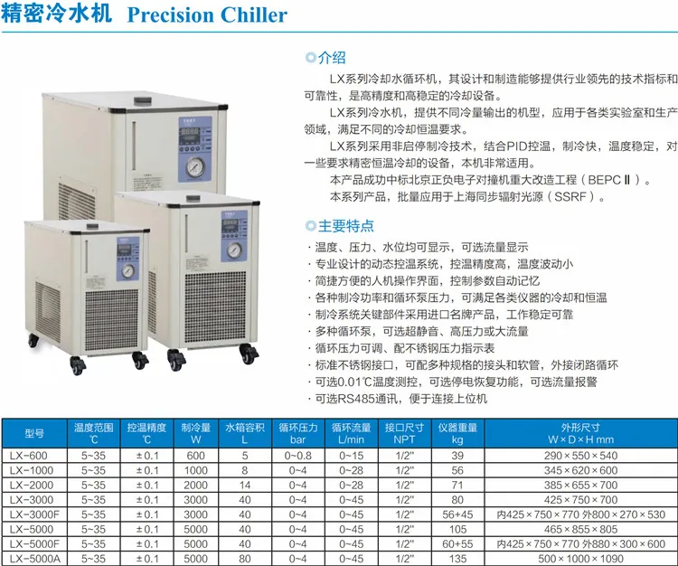 Model 600/1000/2000/3000/5000 precision chiller/cooling water circulator