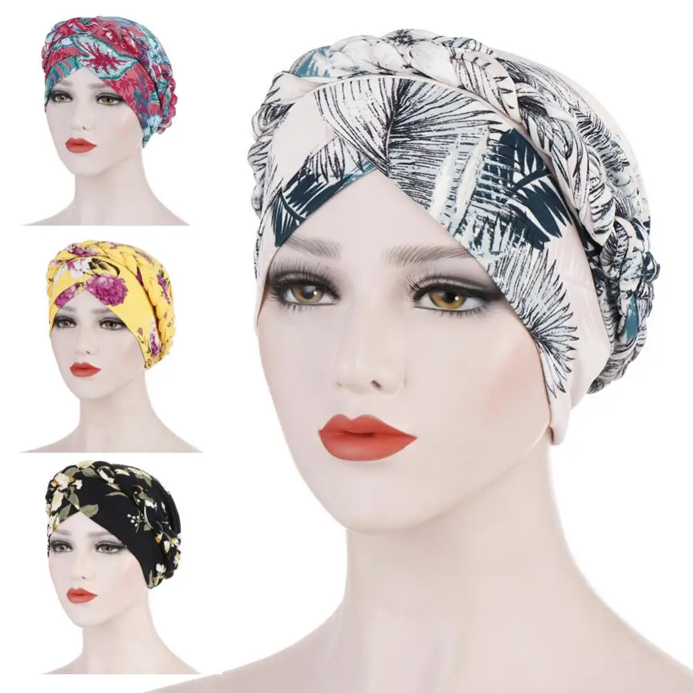 Chic Women Turban Hat Cap Floral Print Elastic Head Scarf Cancer Chemo Hair Loss Cap