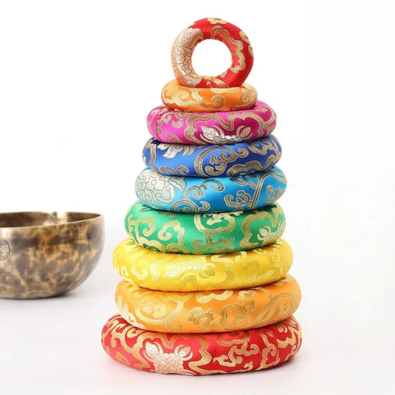 Handmade Singing Bowl Mat Thicken Tibetan Bowl Cushion Random Color Buddhist Bowls Pillow Yoga Meditation Instrument Accessories