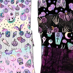 50*145cm Halloween Skull Polyester Cotton Fabric/Pure Cotton for Tissue Sewing Quilting Fabrics Needlework Material DIY