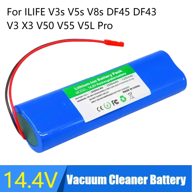

14.4V 3500mAh Good Quality Battery for Ilife V5 V5s V50 V8s V3s Pro X750 Robot Vacuum Cleaner 14.8V Rechargeable Battery