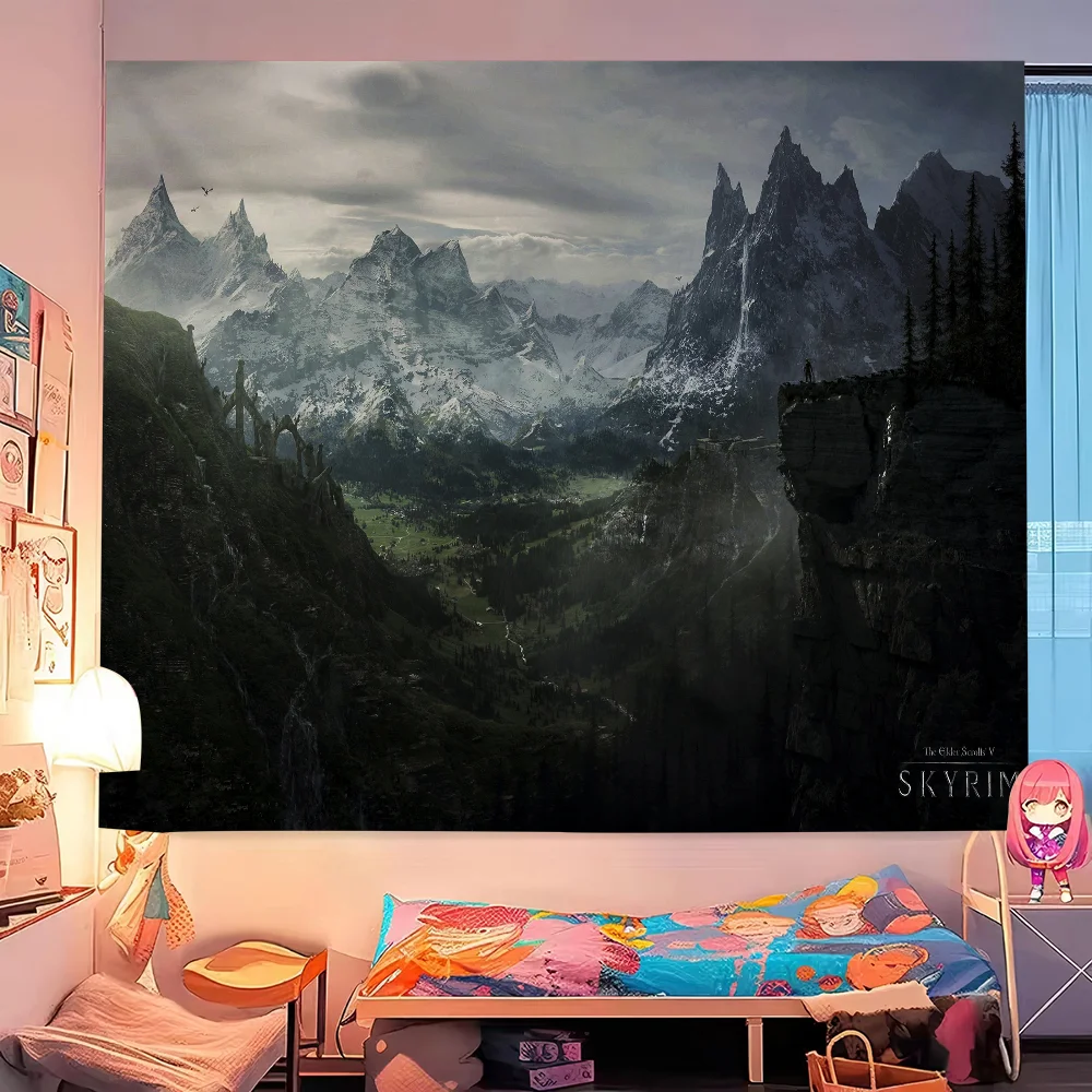 The Elder Scrolls V Skyrim Bunter Wandteppich, Wandbehang, böhmische Wandteppiche,