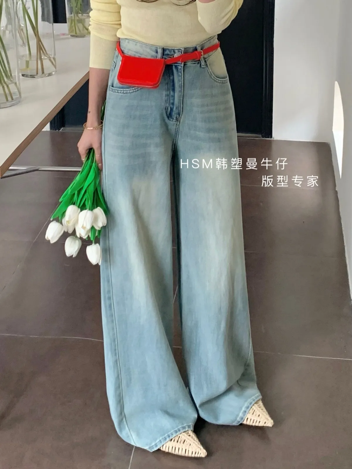 

ZHISILAO Vintage Classic Wide Leg Jeans Women Blue High Waist Denim Pants Streetwear Spring Summer 2024