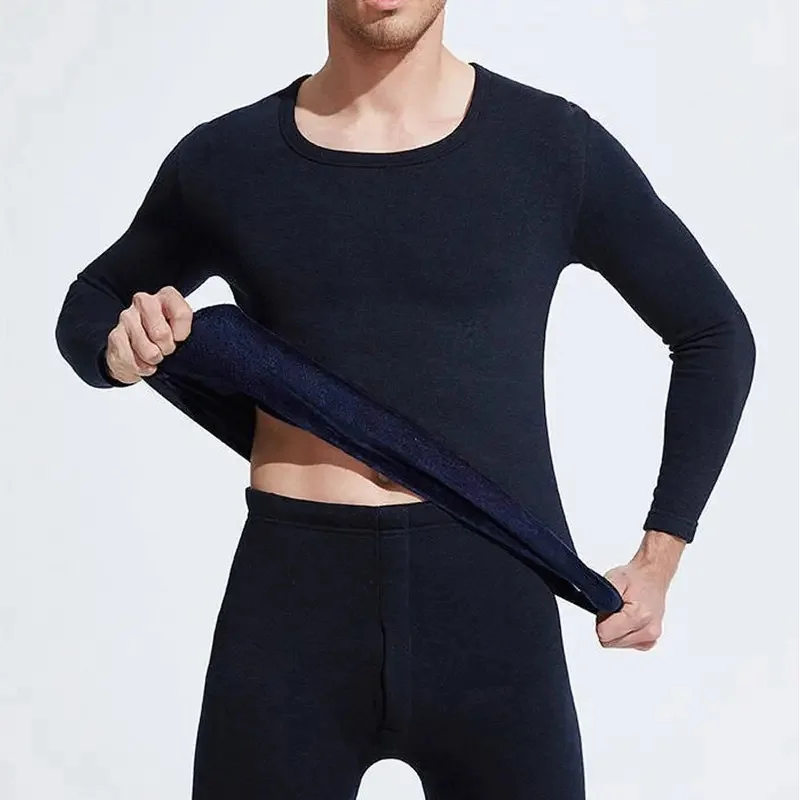 Winter Fleece Lined Ultra Soft Thermal Underwear Men's Thermal Underwear Top Bottom Long Johns Set for Men