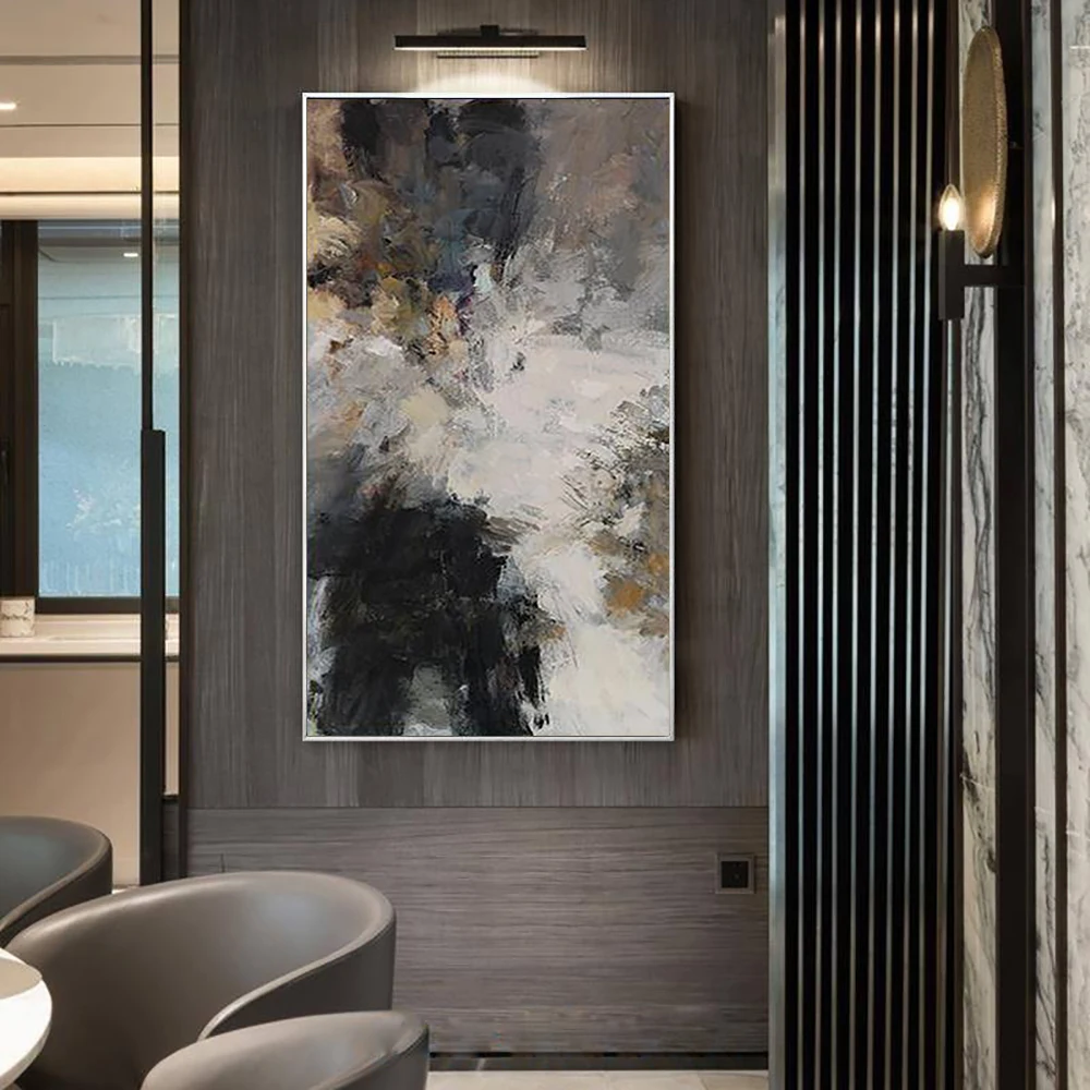 

Black Brown Abstract Painting Hand Painted Home Decor Abstract Oil Painting On Canvas Art Hanging Picture For Living Room Office