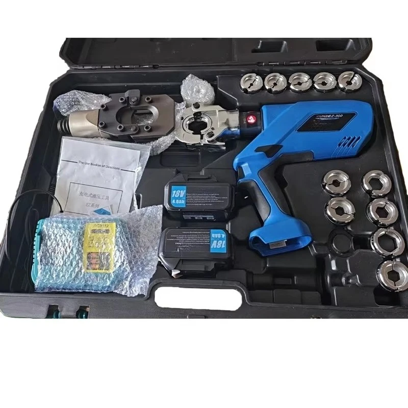 

Аккумуляторный гидравлический инструмент для обжима и резки EZ-300/45, два в одном: диапазон обжима 16-300 мм², диапазон резки 45 мм