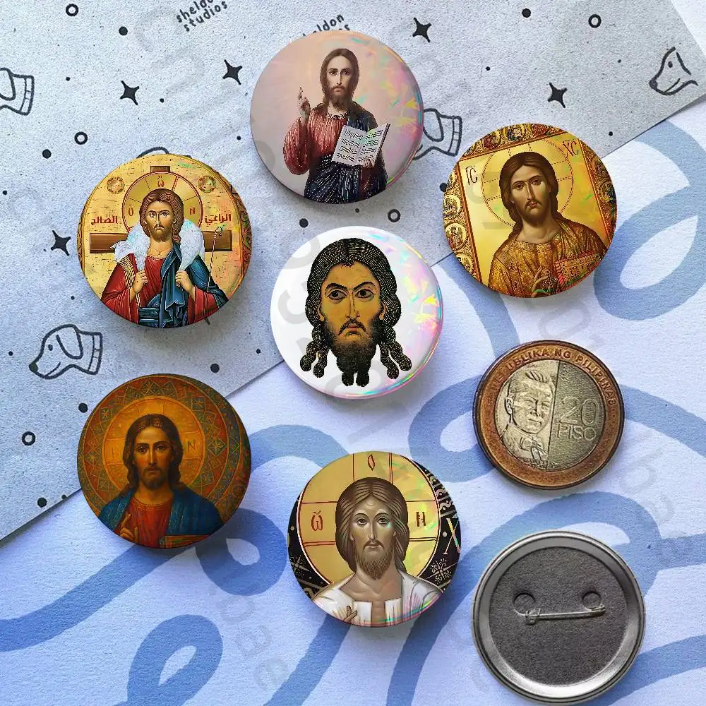 Russia Jesus Pins 58mm Cute Cartoon Badge Handmade Brooches for Backpack Accessories Jewelry Gifts