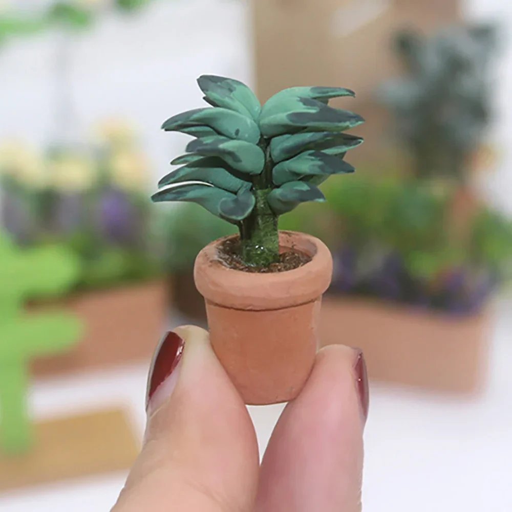 

1/12 Doll House Miniature Potted Plant Simulation Flower Model Toys for Mini Decoration Dollhouse Accessories