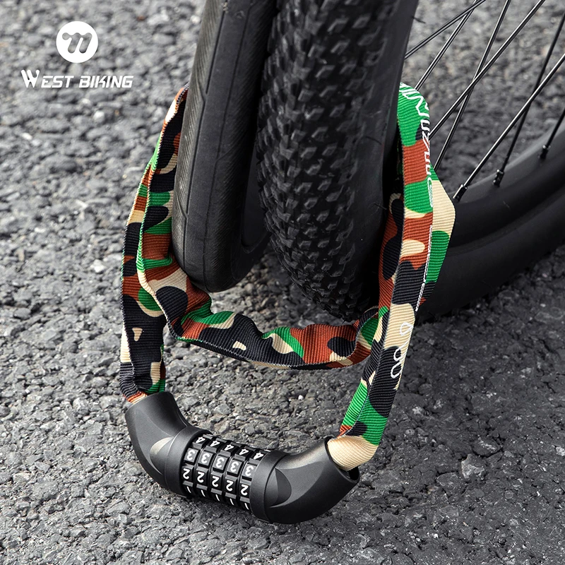 

Противоугонный велосипедный замок, 5-значный комбинированный велосипедный цепной замок, MTB, утолщенный замок для электронного велосипеда, безопасные аксессуары для мотоцикла, скутера