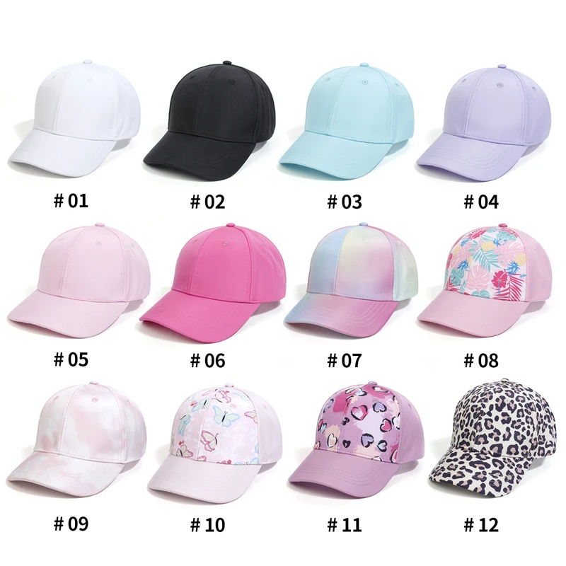 Mother Kids Cap for Girls Summer Children Ponytail Hat Sports Travel Baseball Cap for Women Sun Hats Adjustable 53/56cm