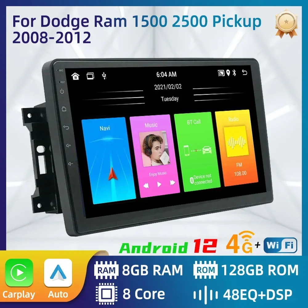 

Android Multimedia for Dodge Ram 1500 2500 Pickup 2008-2012 Car Radio 2 Din Stereo Carplay GPS Navigation Head Unit Autoradio