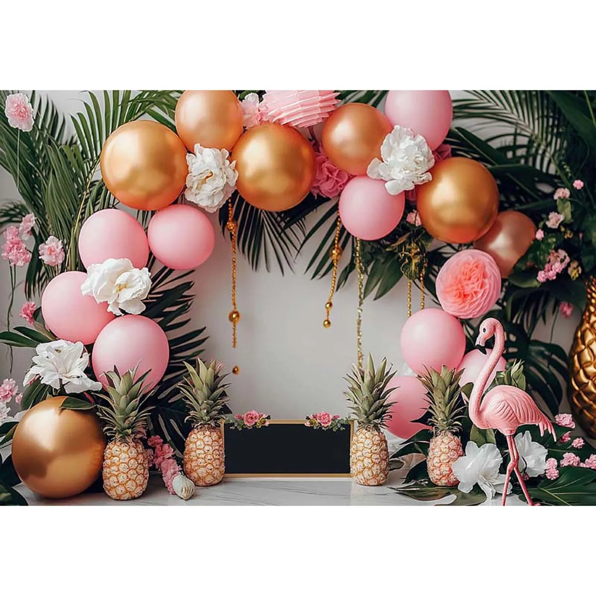 

Allenjoy Pineapple Flamingo Balloon Arch Backdrop