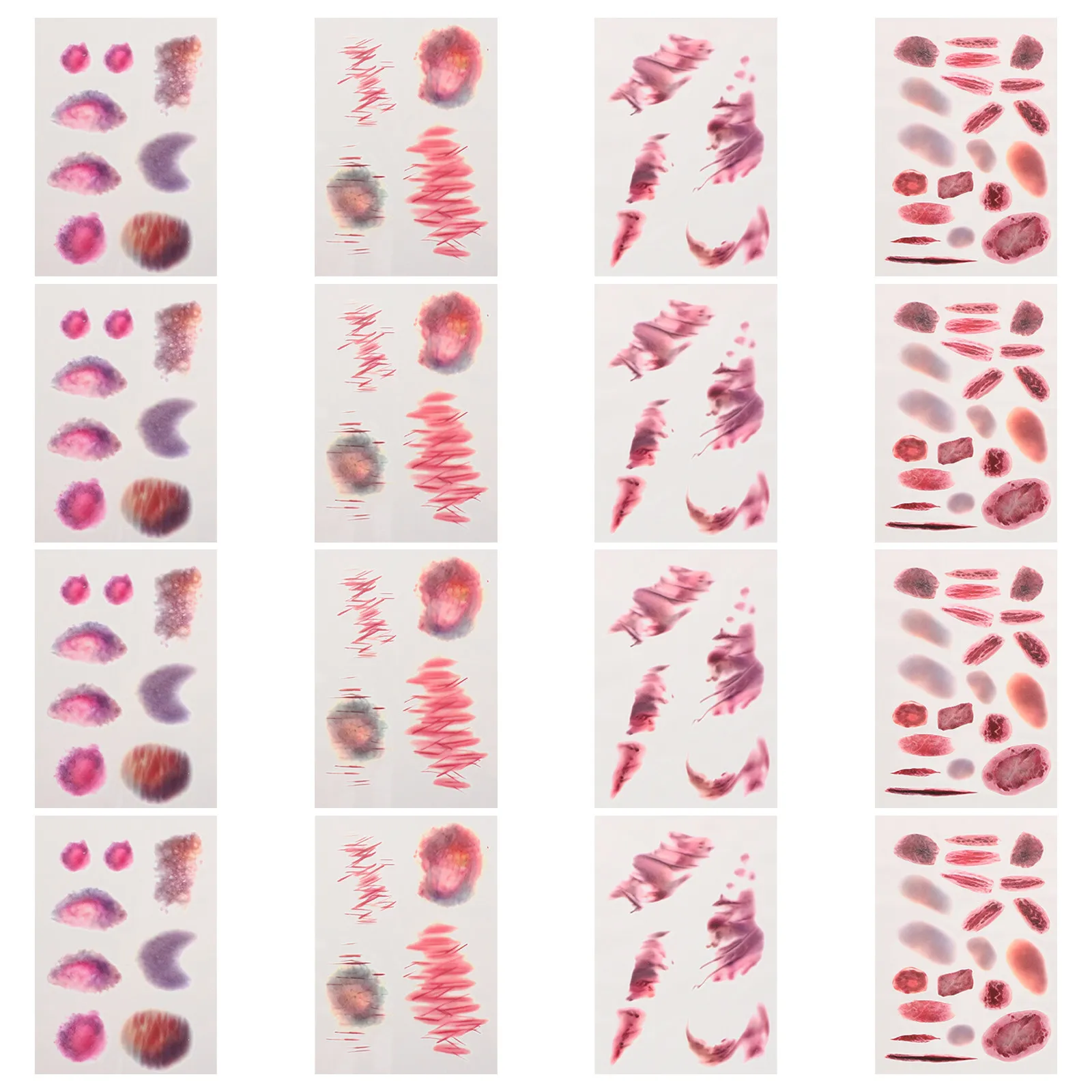 

16 Sheets Bruise Scar Tattoo Stickers 's Face Tattoos Bruises Fake Injuries