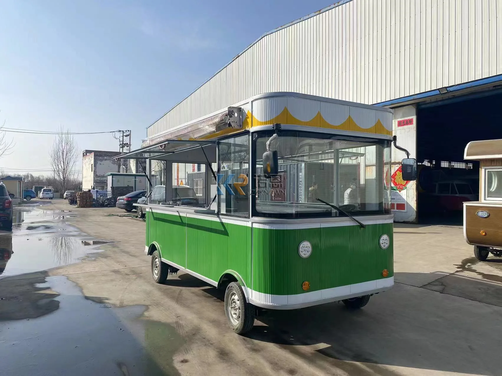 Novo caminhão de comida elétrico 4m com bancada de cozinha Street View Food Truck Burger Grill Truck