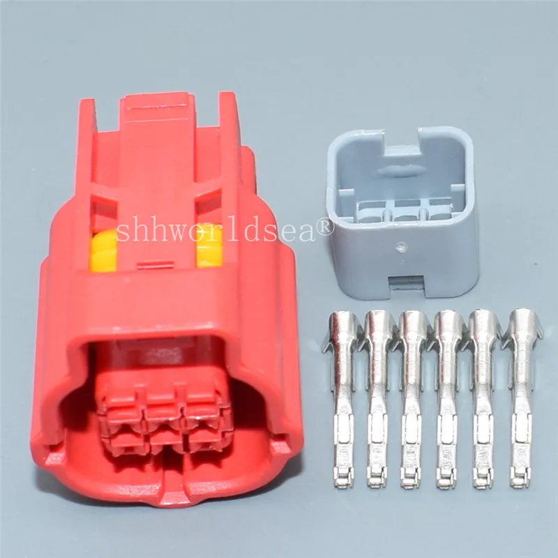 1Sets Red 6 Pin Male Female Car OBD Diagnostic Plug Auto Universal Socket Automotive Connector MWTPB-06-1A-R protection cover