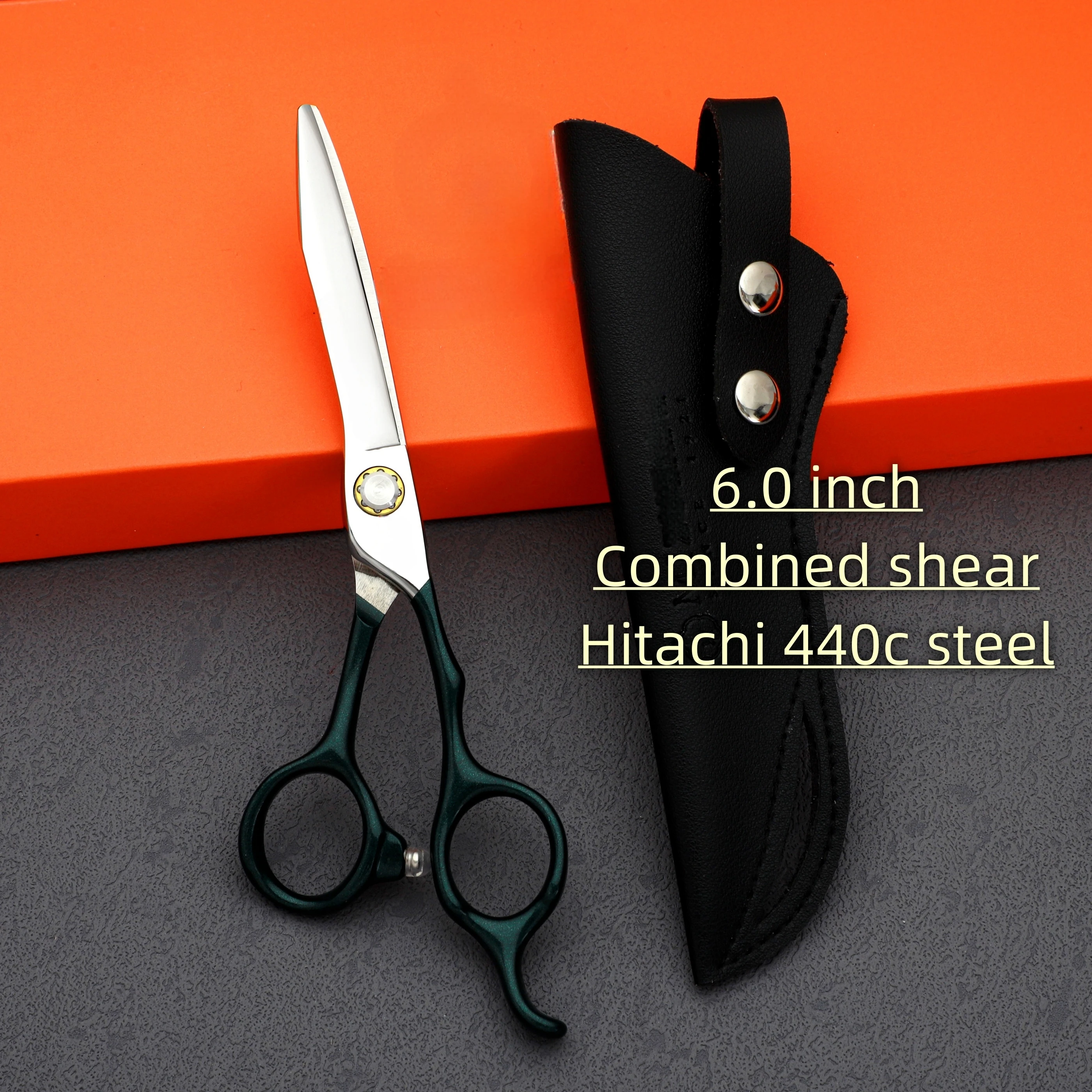 Professional barber scissors，Hitachi 440C Steel Hair Cutting Machine，Barbershop Accessories，High-End Salon Tools，Set of 6.0 inch