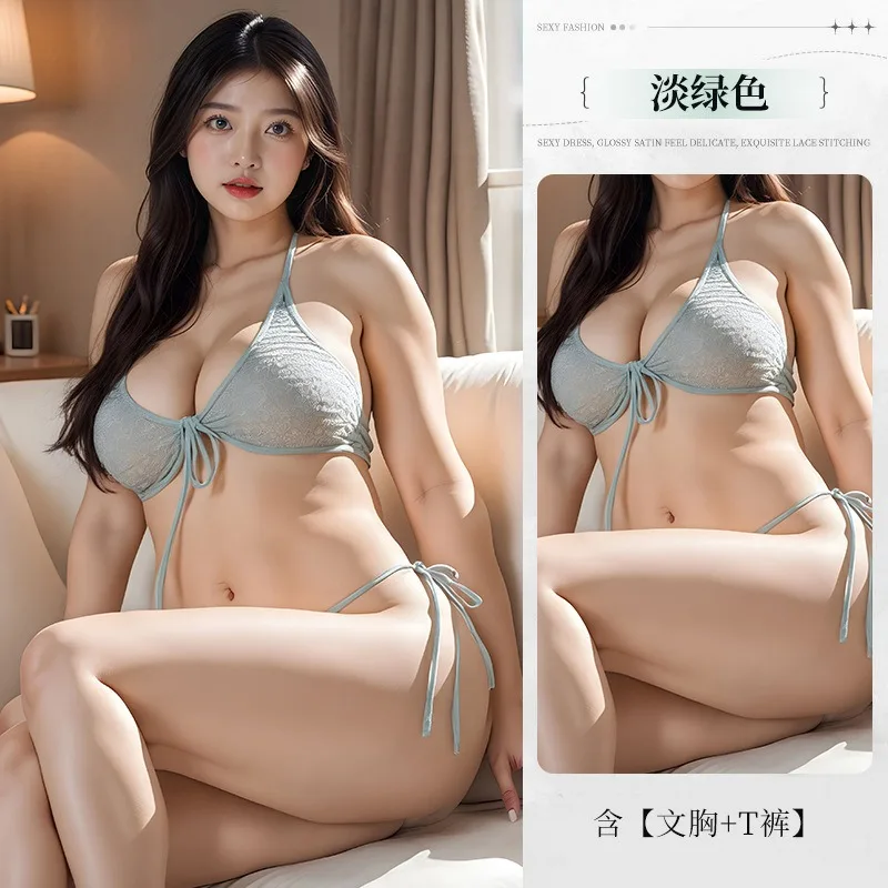 

M-3XL Large Size Women Underwear Sexy Bra G-string Thong Bikini Sets Lingerie Bandage Swimsuit Beachwear Hollow Halter Swimwear