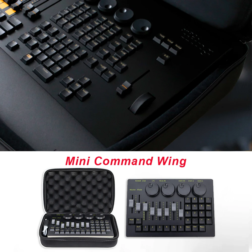 

Мини-консоль Command Wing DMX512, контроллер освещения для сцены, DJ-осветительная консоль для DJ Party Disco, мытье с подвижной головкой