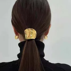 2024 Korean Metal Irregular Concave-Convex Lava Insert Hairpin for Women Retro High-Quality Ponytail Holder Hairpin Headdress