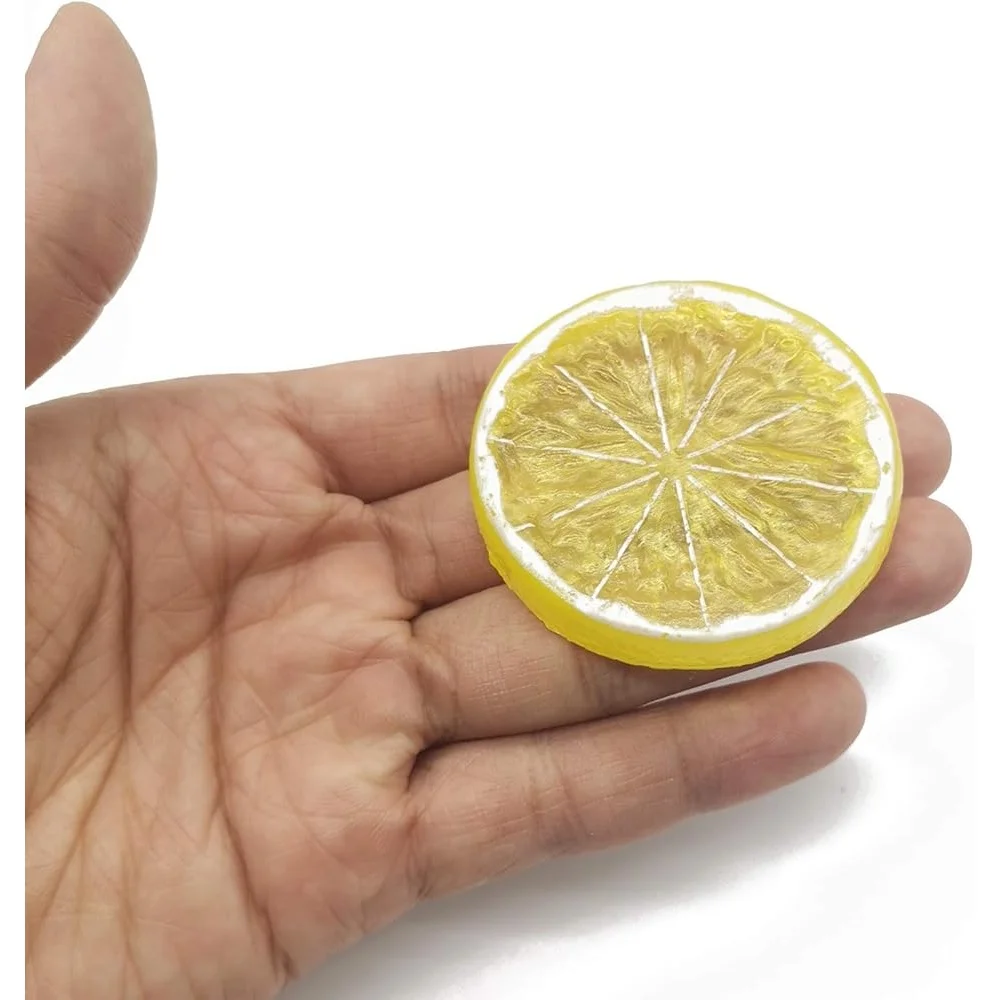 40PCS Lifelike Artificial Lemon Slices Plastic Mini Models Party Kitchen Wedding Decorative Use