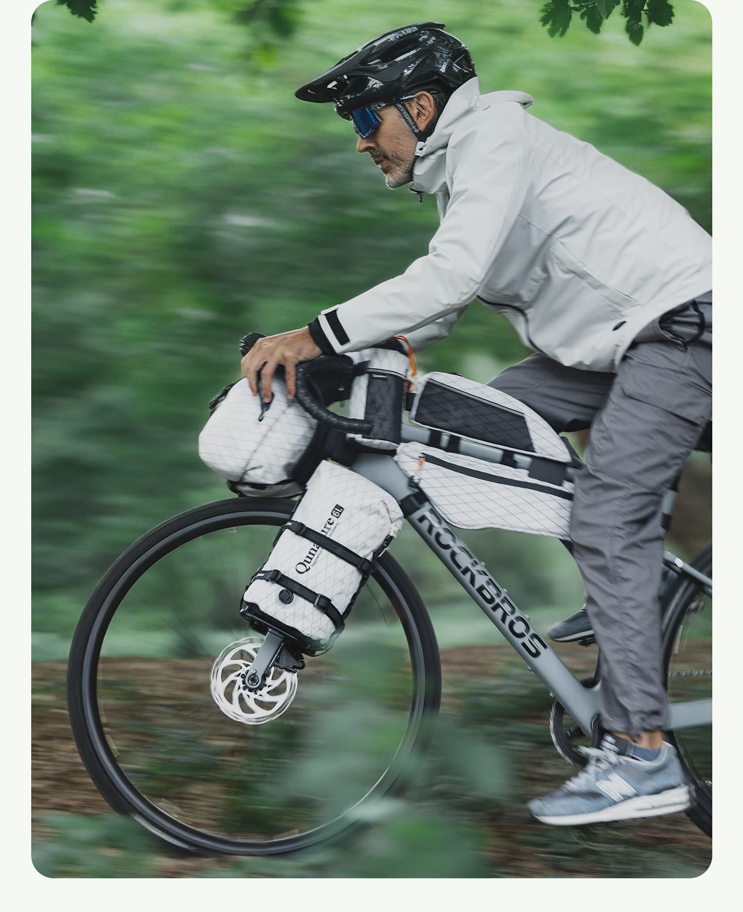 Qunature Bikepacking Packtaschen Wasserdichte Kompressionsbeutel für Rennrad und Mountainbike Leichte Faltbare Touring-Fahrradzubehör – Detail 20