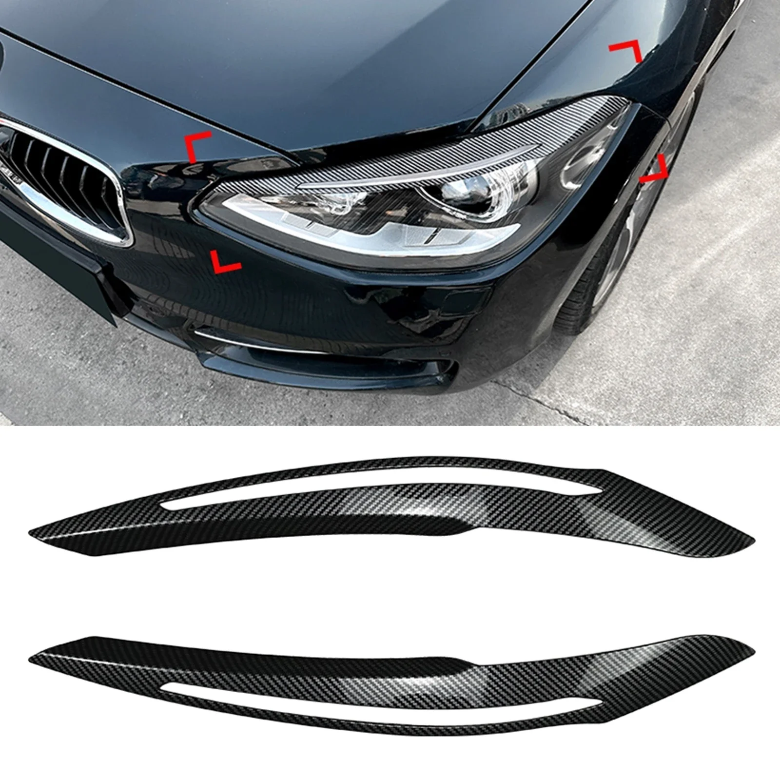 

New！For BMW 1 Series F20 F21 2011-2014 Advance Model Front Head Light Lamp Cover Trim Headlight Headlamp Eyebrow Eyelid Sticker