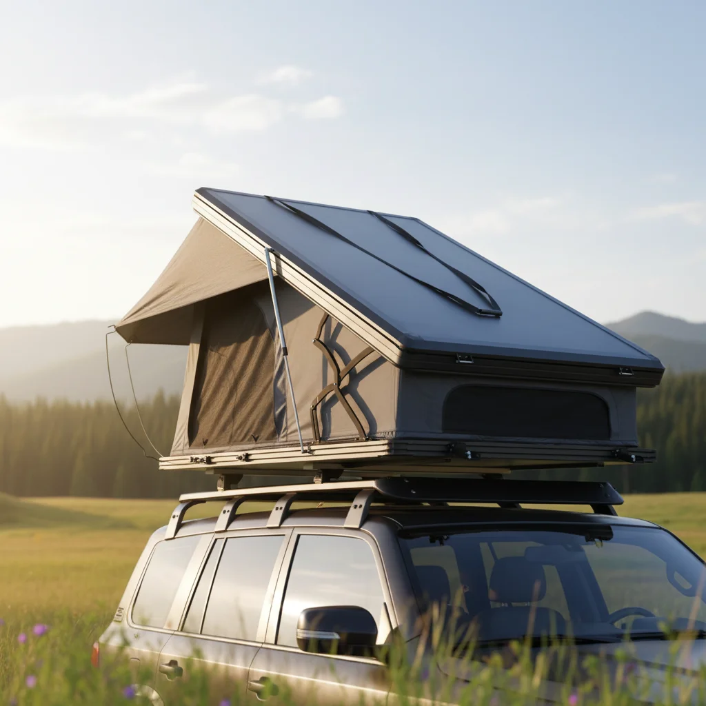 

Hard shell roof tent, honeycomb aluminum for 1-2 people, air pressure pillar, 4WD SUV, waterproof all season