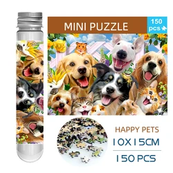 150PCS Mini Test Tube Jigsaw Puzzles Happy Pets Decompression Toy Landamark Puzzle Fridget Puzzle Game Family Decoration