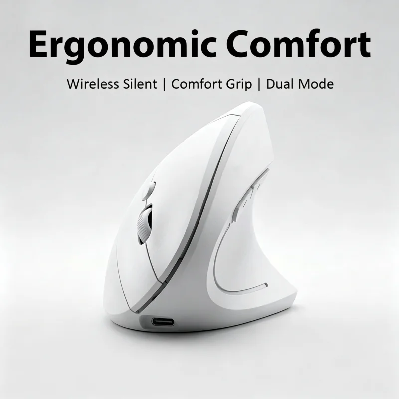Vertical Mouse Ergonomics Design Long Battery Life For Big Hand Dual-mode 2.4G Bluetooth Connection Muse Office Use Mice