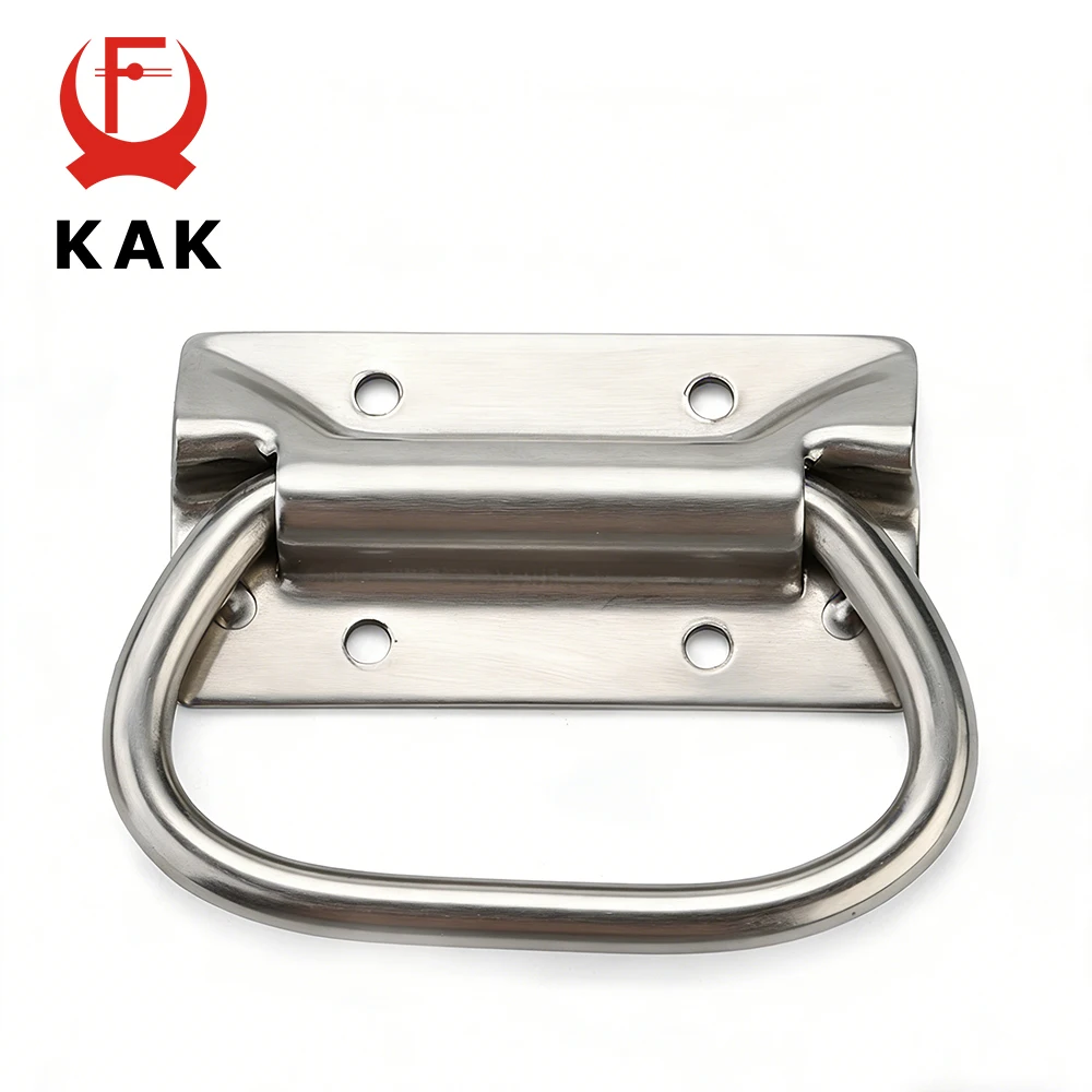 KAK Stainless Steel Solid Folding Handle Cabinet Hardware for Tool Box Chest Handle Lifting Door Case Chest Pull Handles