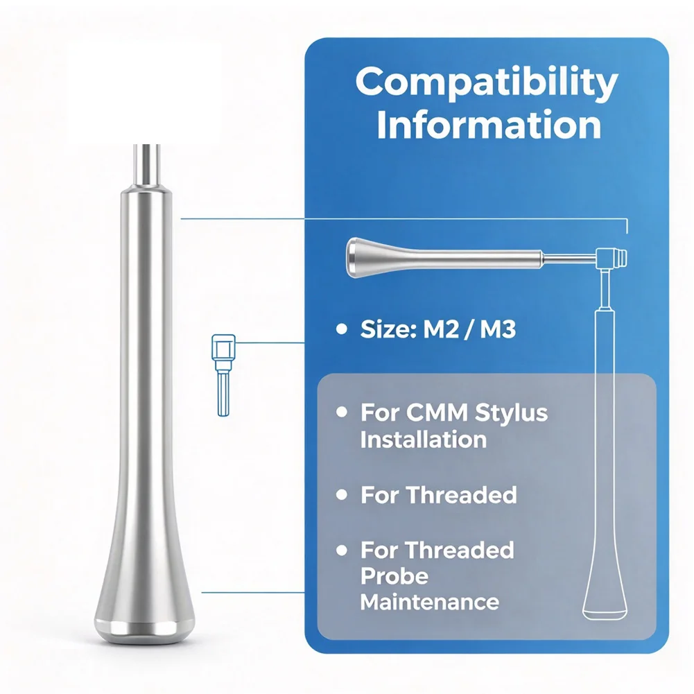Carbide Steel Touch Probe Wrench For M2 For M3 Threaded For Stylus Handle Tools Coordinate Measuring Machine CMM Inspection