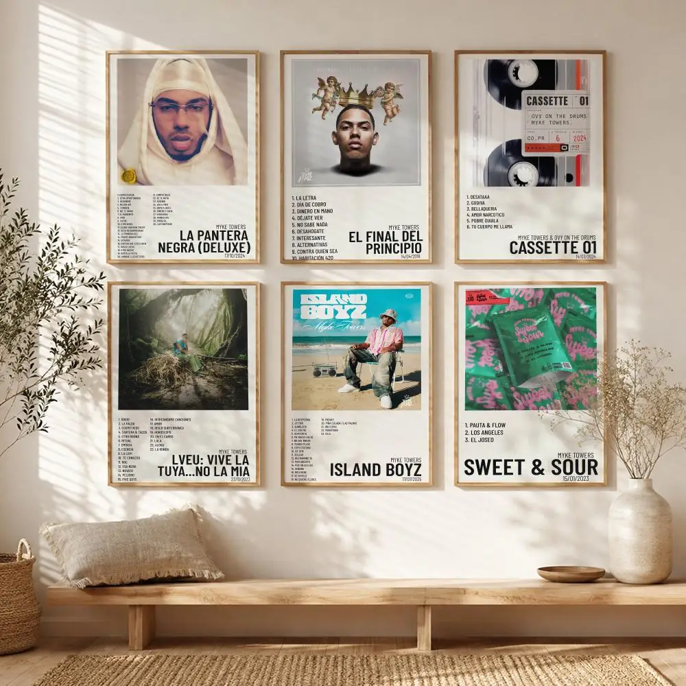 Urban Latin Artist M-Myke Towers Poster All-match HD Waterproof Self-Adhesive Wall Art Sticker For Home Bedroom