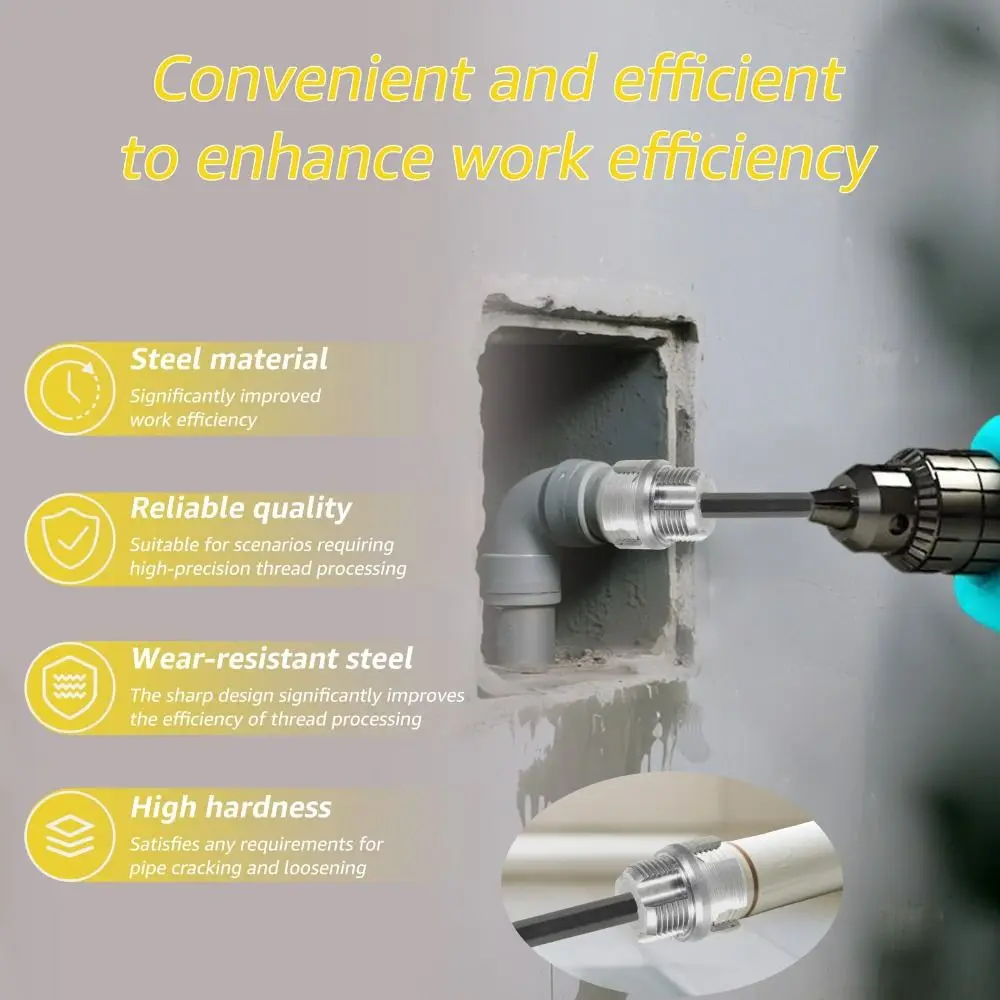 1 Inch Pipe Threader Internal External Easy-Operate Pipe Tapping Tool Multi-Use Repair Universal Thread Tool PVC Piping