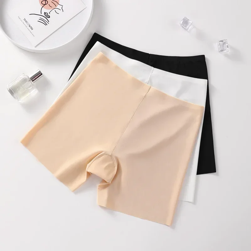 3PCS Women Underwear Slimming Shorts Seamless High Waist Shaper Panties Underware Safety Short Pants Ice Silk Women\'s Protective