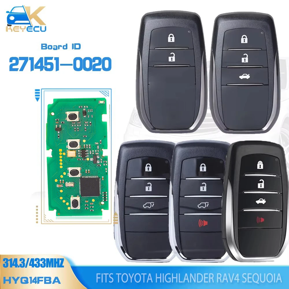 

Плата KEYECU ID: 271451-0020 для Toyota Smart Remote Car Key 314,3 МГц/433 МГц 8A, работает для K518 K518ISE KH100 +