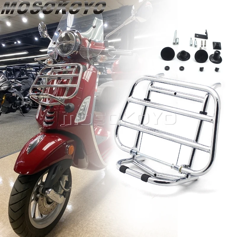 

Chrome Stainless Steel Front Luggage Rack Shelf Support Bracket Holder for Sprint 150 2017 Primavera 150 2015-2019 Scooter